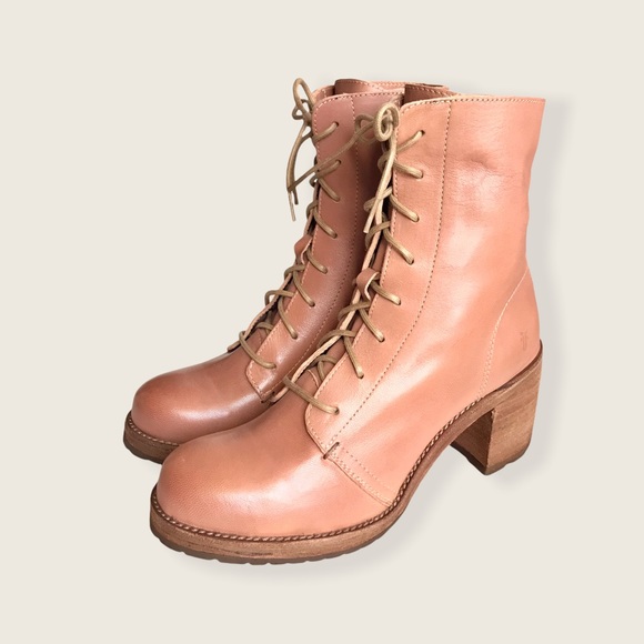 Frye Karen Rose Leather Combat LaceUp Ankle Boots - Picture 13 of 16